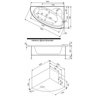 Панель фронтальная для ванны Bas Сагра 160 левая